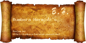 Bumbera Hermiás névjegykártya